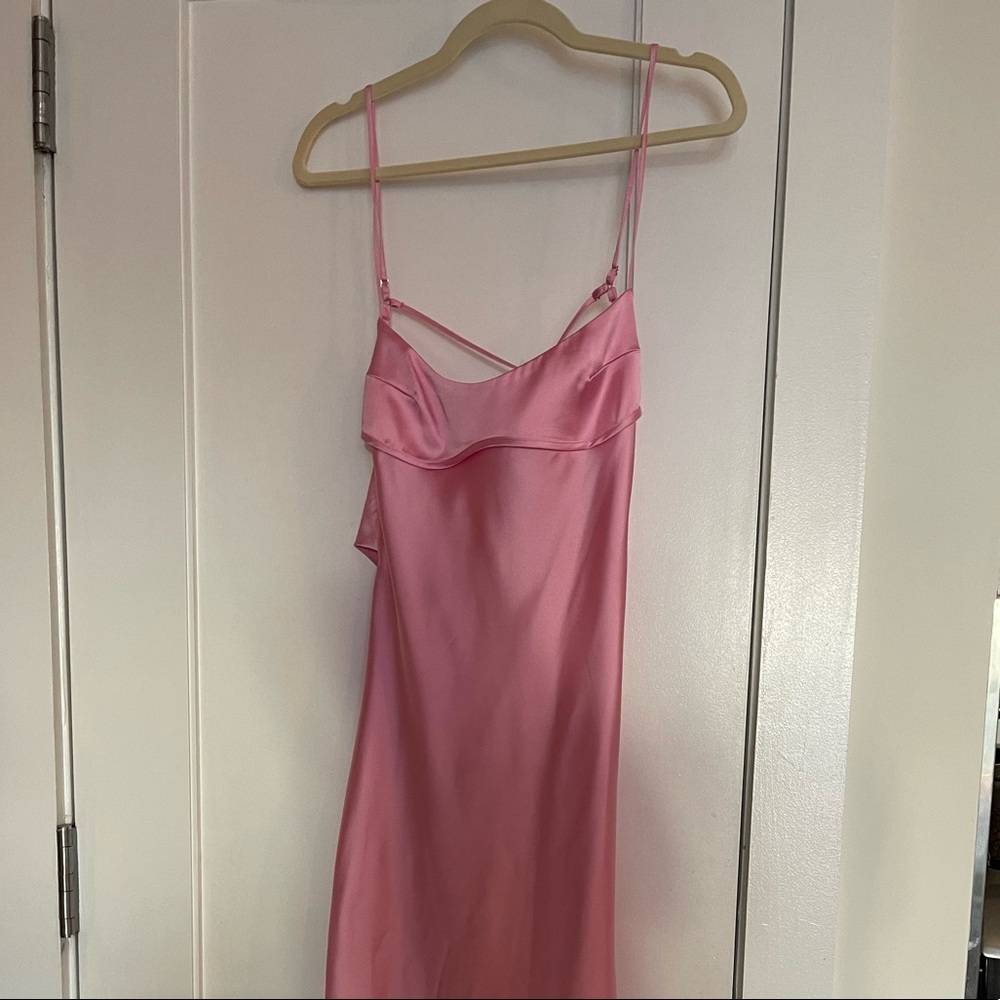 Soft pink silky dress